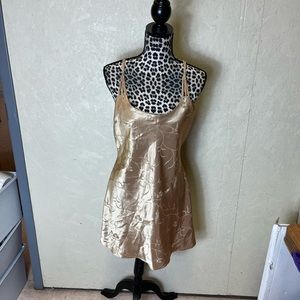 Gold Cross back vintage slip dress